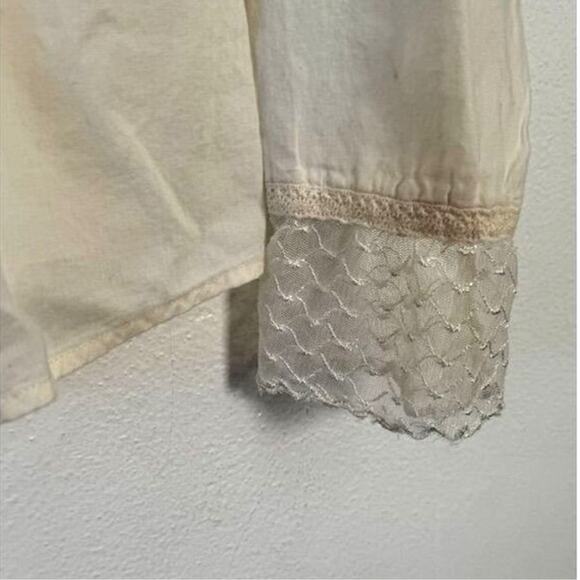 Y2K Quizz Again Romantics Women M Ivory Lace Victorian Button-Up Top Long Sleeve - Picture 4 of 8